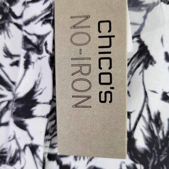 Chicos Shirt Button Up Effortless Floral Gabrielle Womens 3 US XL New White - Picture 7 of 11